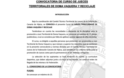El CTTJ de la FCH convoca un nuevo curso para Jueces Territoriales de Doma Vaquera
