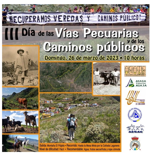 Se celebra en Tenerife el III Día de las Vías Pecuarias y de los Caminos Públicos que recorrerá el próximo domingo 26 de marzo la Cañada lagunera