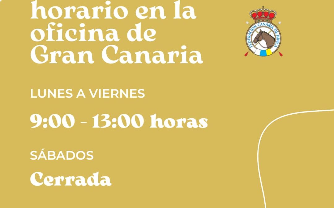 Cambio de horario en la oficina de Gran Canaria