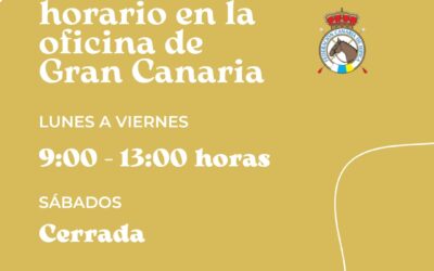 Cambio de horario en la oficina de Gran Canaria