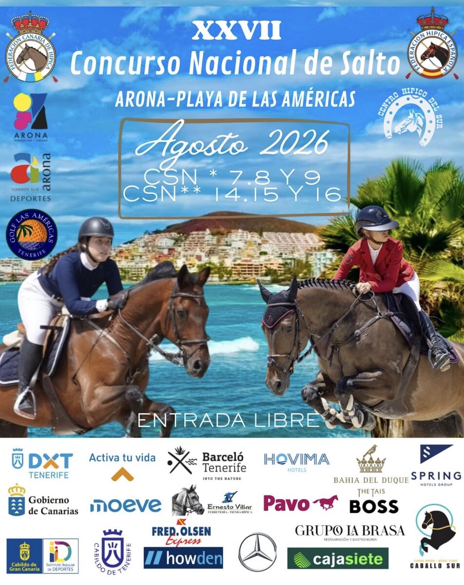 Cartel oficial del XXVII Concurso Nacional de Salto Arona-Playa de Las Américas Cartel oficial del XXVII Concurso Nacional de Salto Arona-Playa de Las Américas