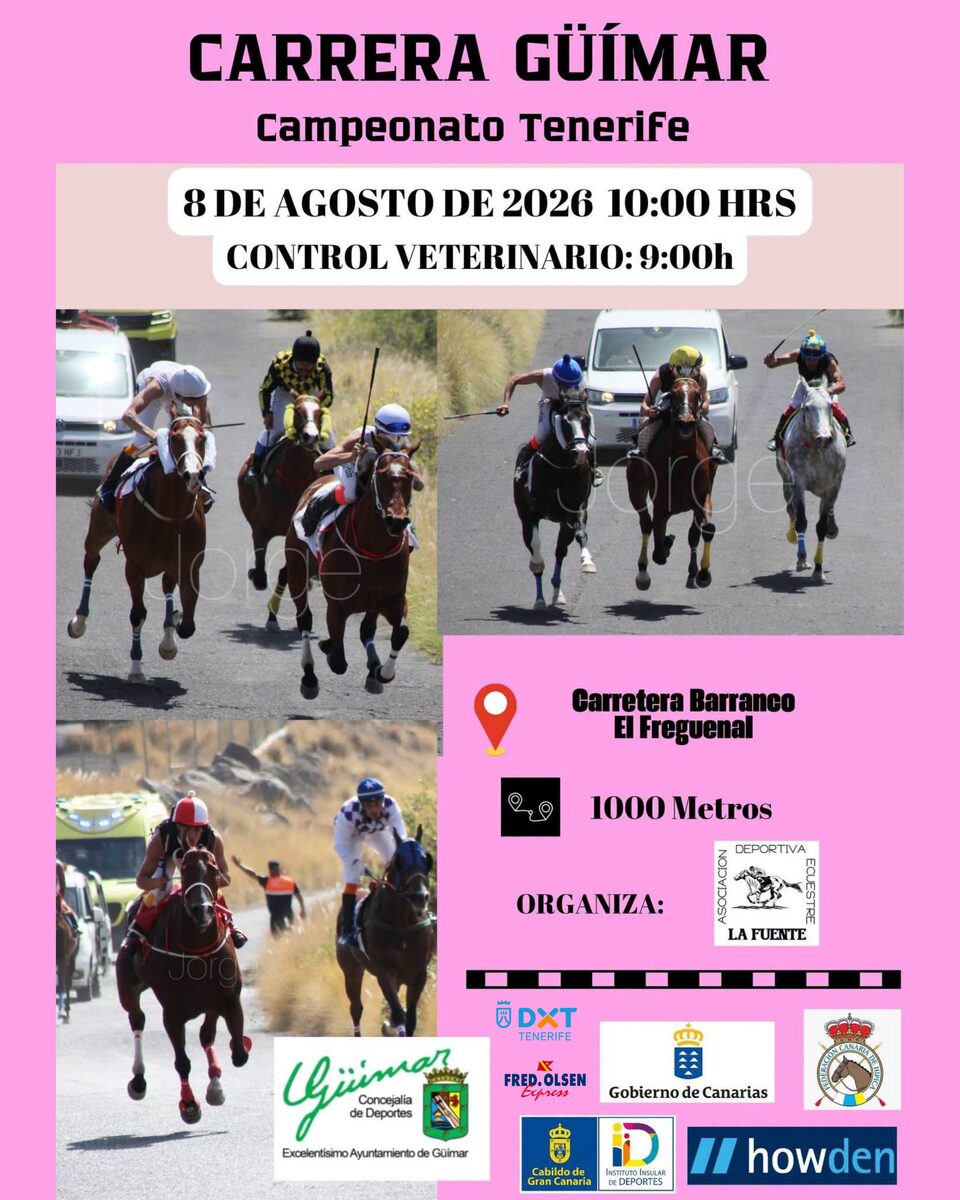 Cartel oficial de la carrera de Güímar del Campeonato de Tenerife de Carreras de Caballos