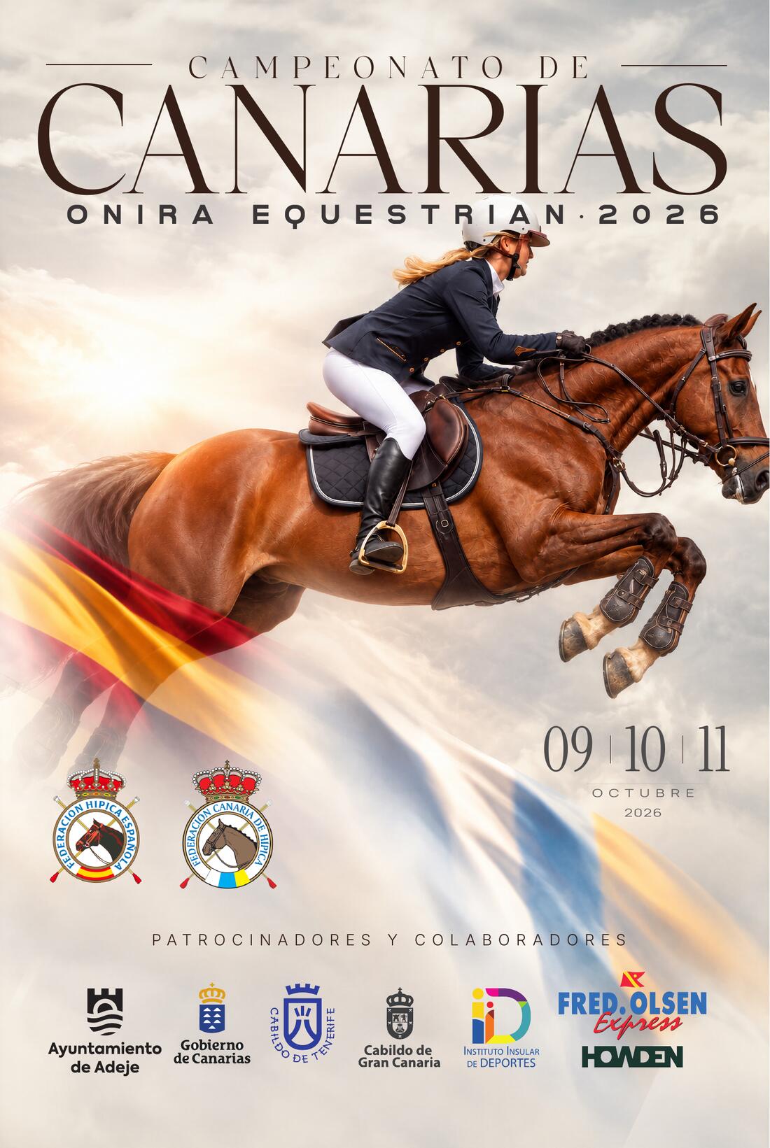 Cartel del Campeonato de Canarias en Onira Equestrian, del 9 al 11 de octubre de 2026