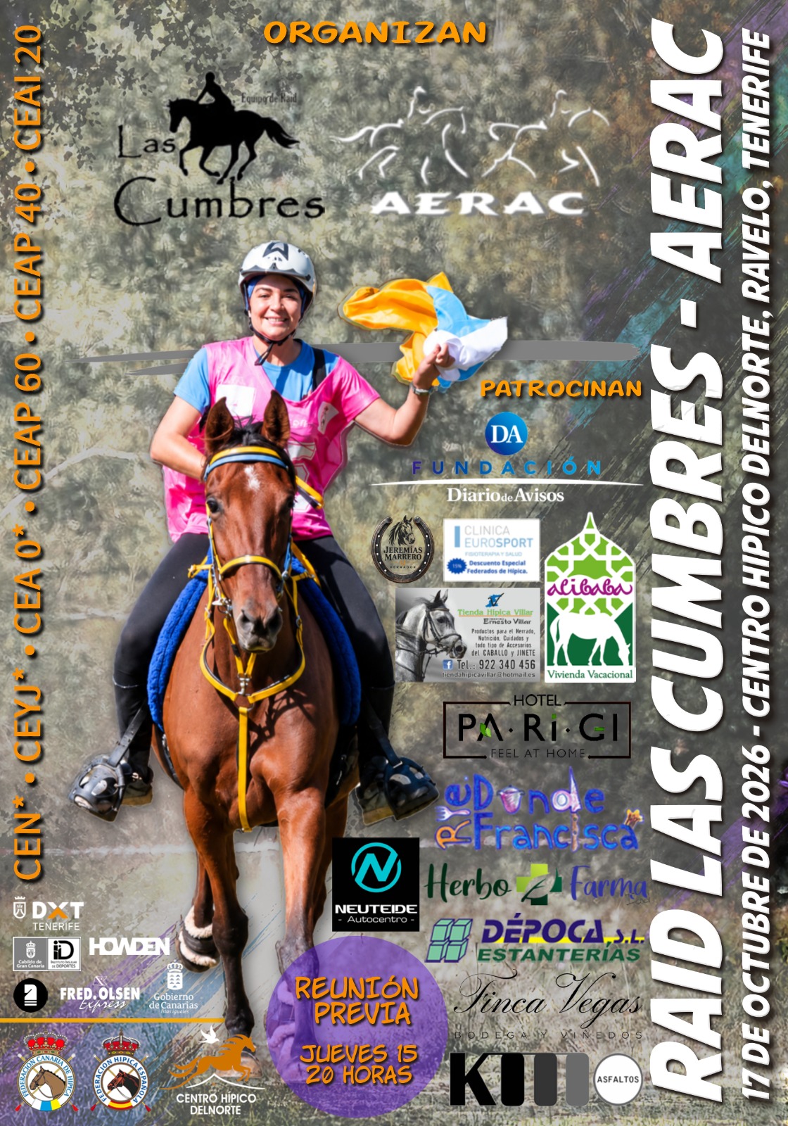 Cartel del Raid Las Cumbres y AERAC del 17 de octubre de 2026 en el Centro Hípico del Norte, Ravelo
